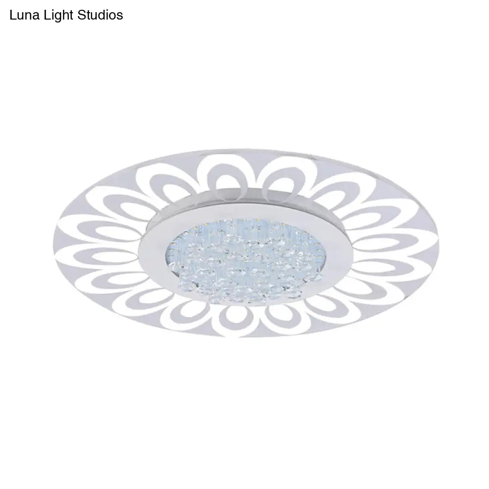 Modern Crystal Led Flush Mount Lighting In Multiple Light Options Various Sizes Available