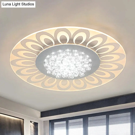 Modern Crystal Led Flush Mount Lighting In Multiple Light Options Various Sizes Available