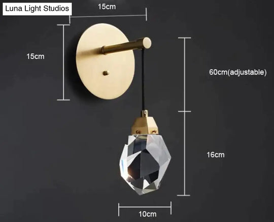 Modern Crystal Led Full Copper Wall Lamp Lamps