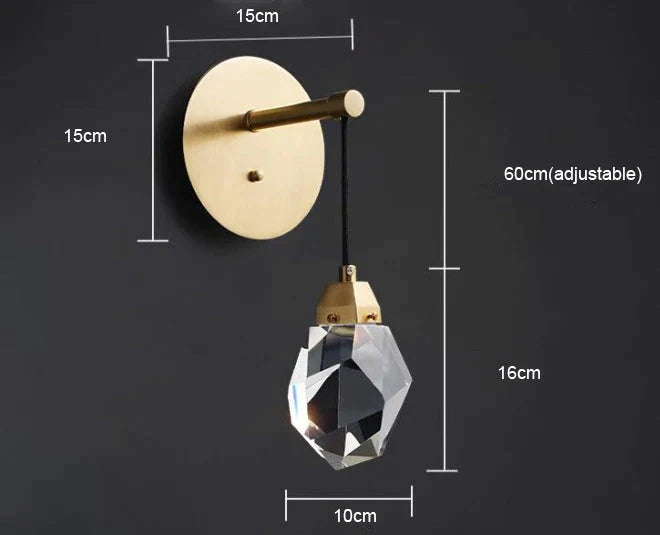 Modern Crystal Led Full Copper Wall Lamp Lamps