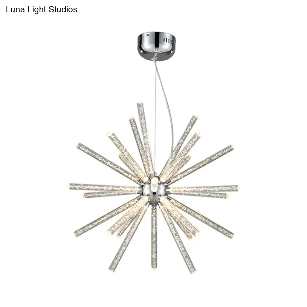 Modern Crystal Led Starburst Chandelier Pendant Light - 12.5’/18’/28’ Wide Clear Hanging