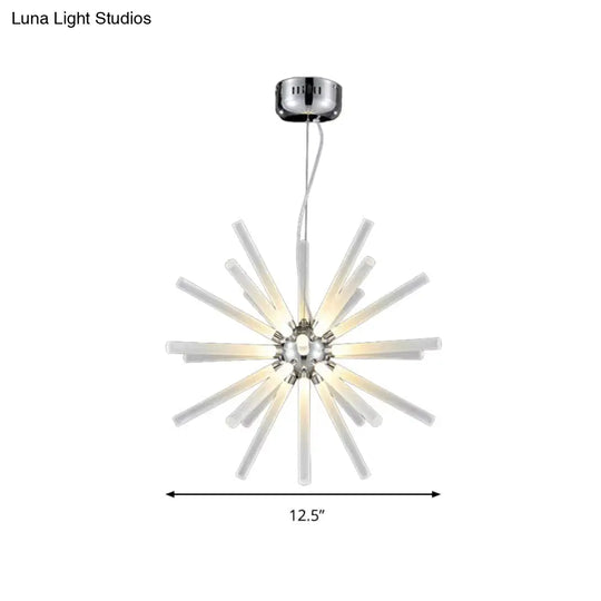 Modern Crystal Led Starburst Chandelier Pendant Light - 12.5’/18’/28’ Wide Clear Hanging