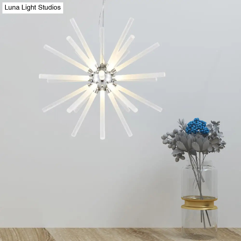 Modern Crystal Led Starburst Chandelier Pendant Light - 12.5’/18’/28’ Wide Clear Hanging