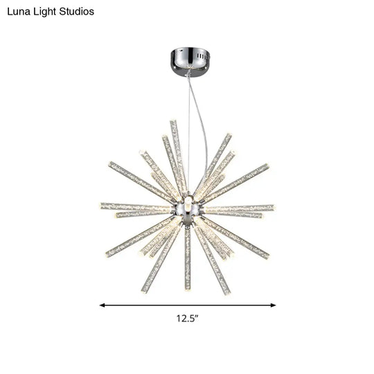 Modern Crystal Led Starburst Chandelier Pendant Light - 12.5’/18’/28’ Wide Clear Hanging