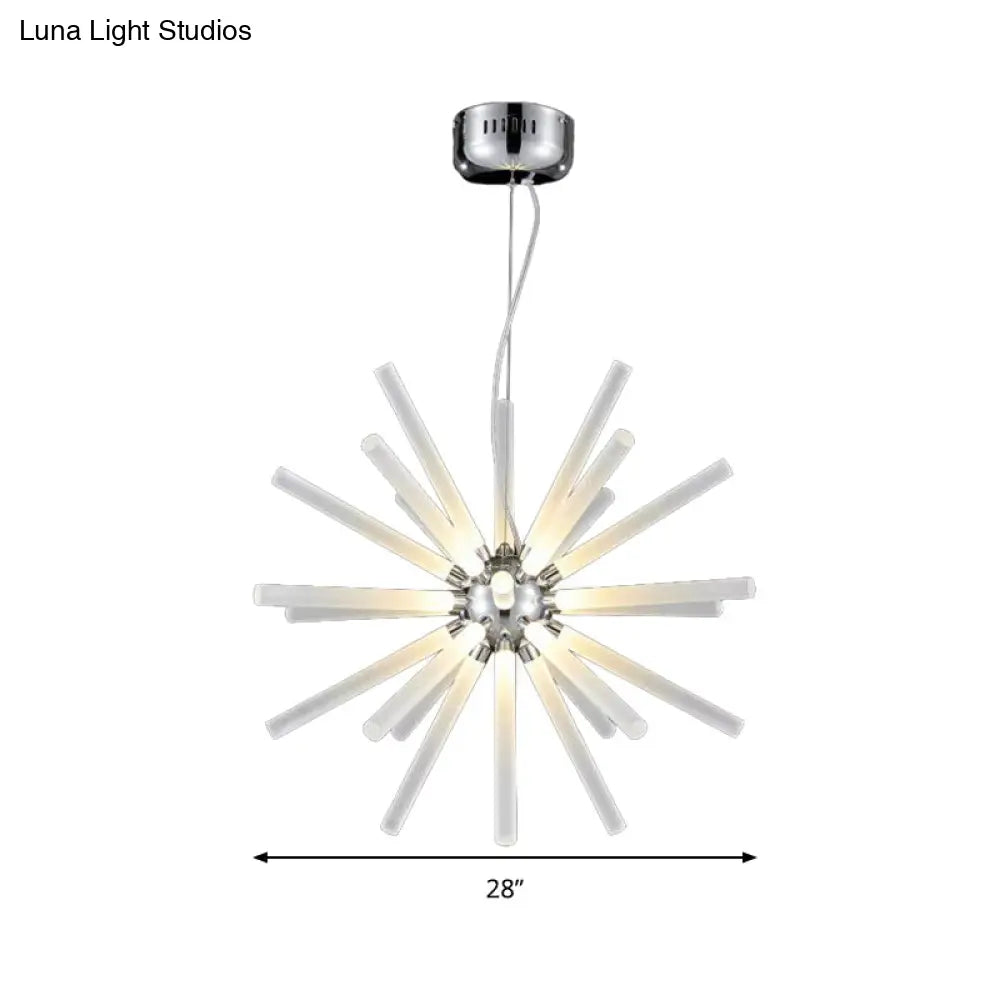 Modern Crystal Led Starburst Chandelier Pendant Light - 12.5’/18’/28’ Wide Clear Hanging