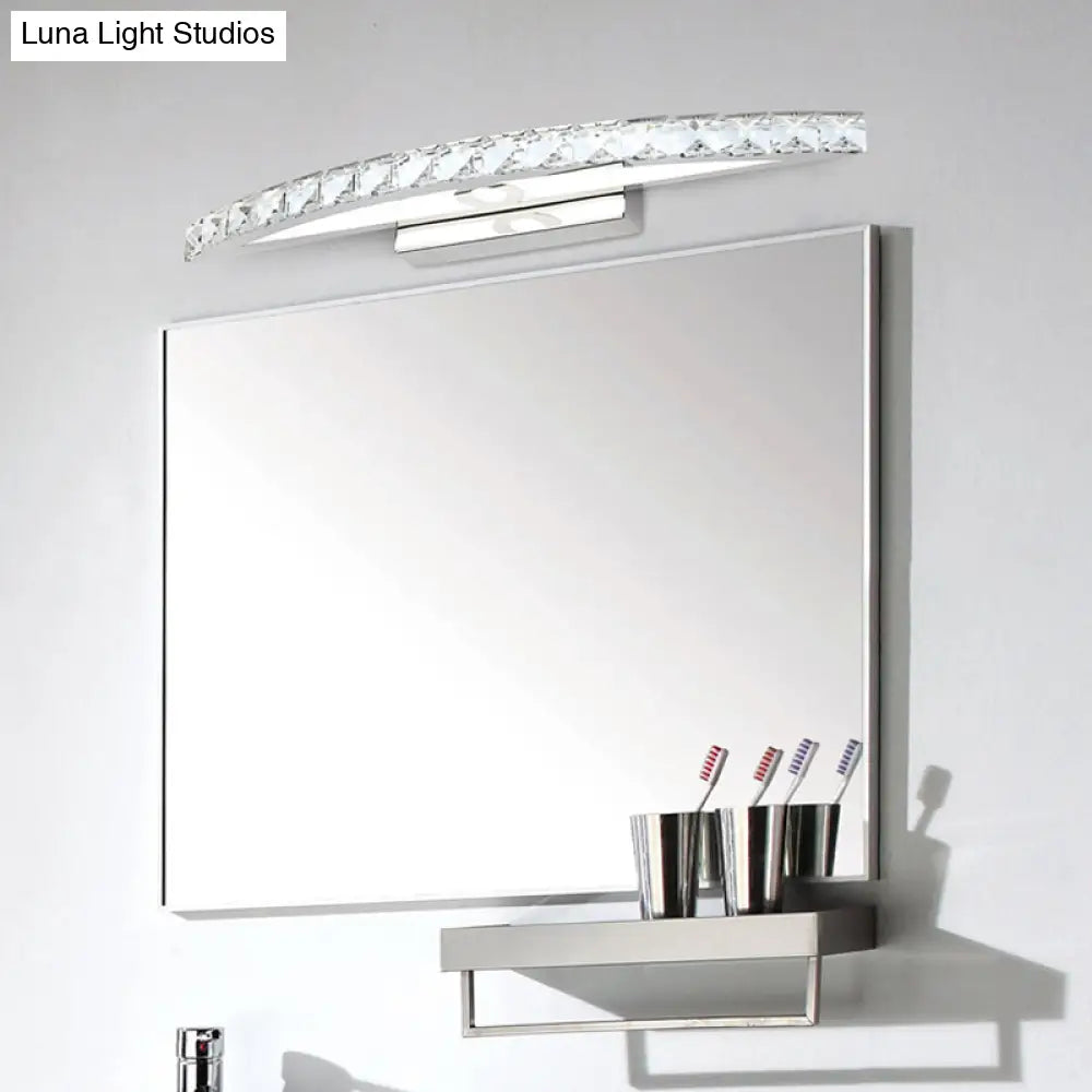 Modern Crystal Led Vanity Light For Bathroom Wall Mounting - Warm/White