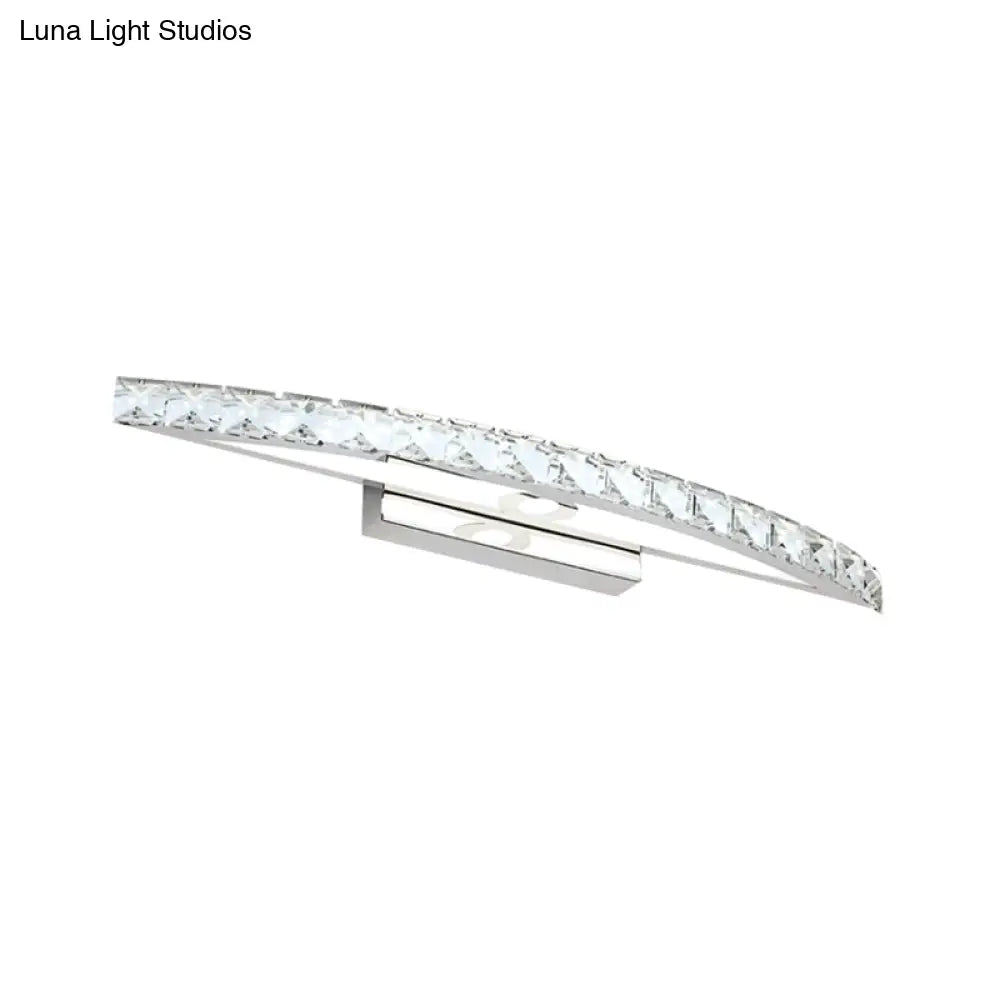 Modern Crystal Led Vanity Light For Bathroom Wall Mounting - Warm/White