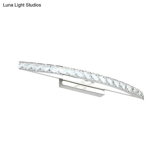 Modern Crystal Led Vanity Light For Bathroom Wall Mounting - Warm/White