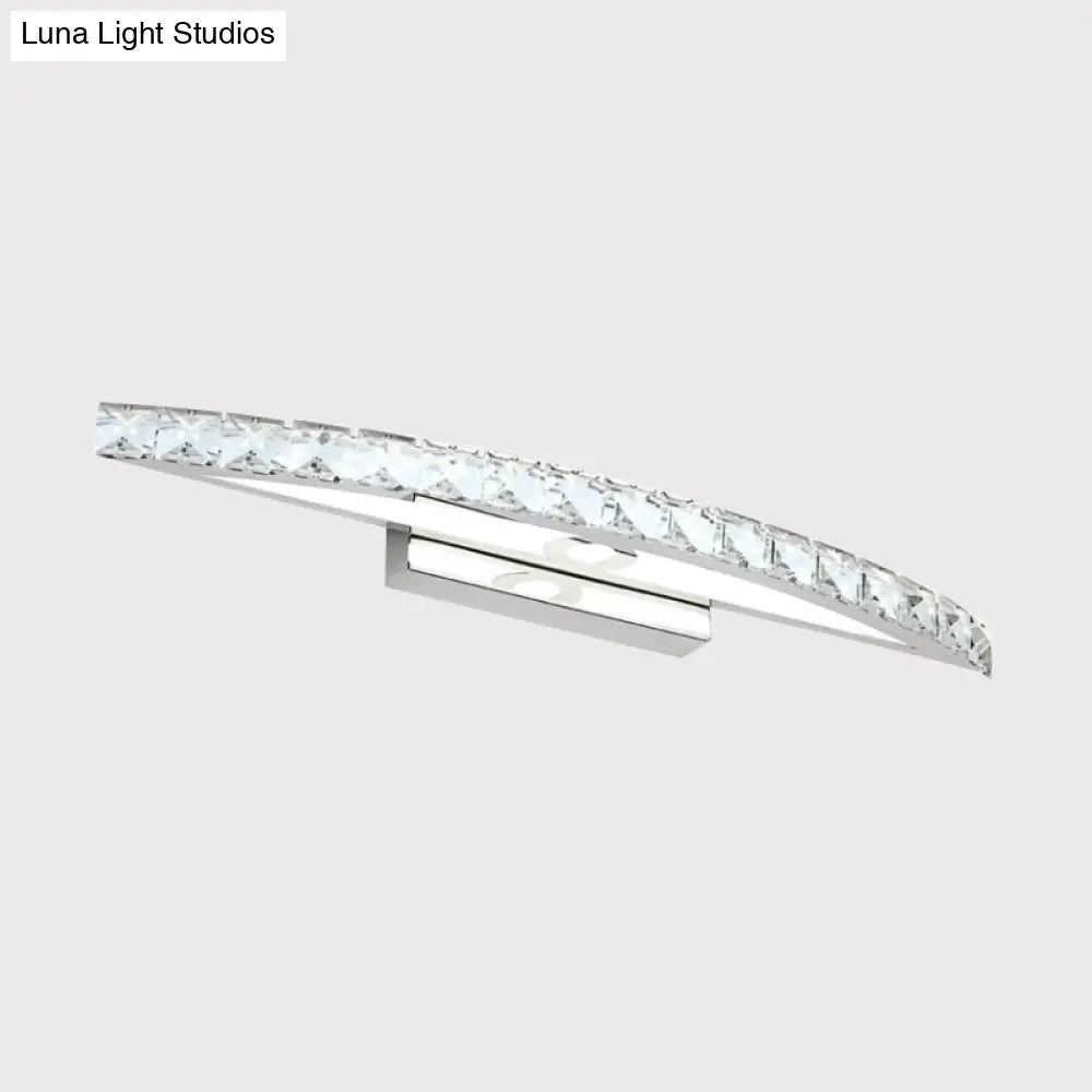 Modern Crystal Led Vanity Light For Bathroom Wall Mounting - Warm/White