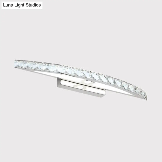 Modern Crystal Led Vanity Light For Bathroom Wall Mounting - Warm/White