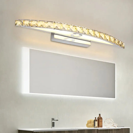 Modern Crystal Led Vanity Light For Bathroom Wall Mounting - Warm/White Champagne / Warm