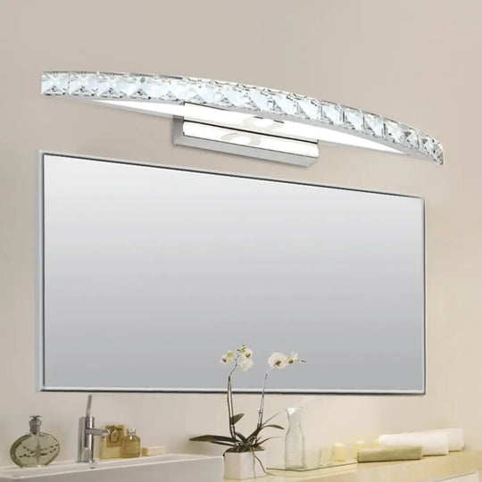 Modern Crystal Led Vanity Light For Bathroom Wall Mounting - Warm/White Clear / White