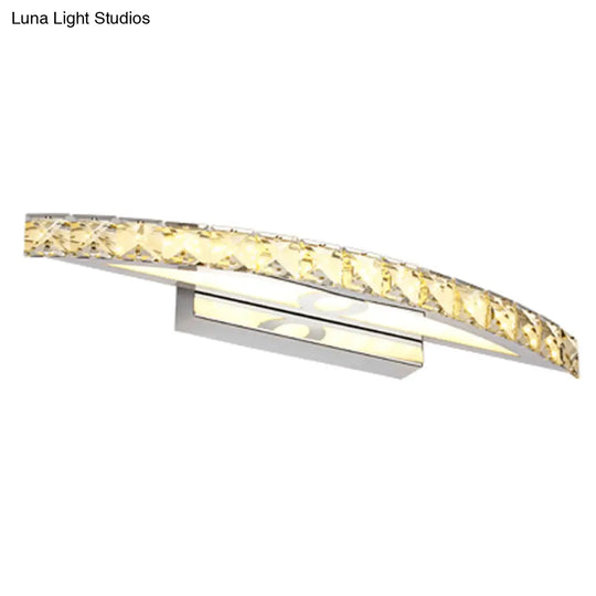 Modern Crystal Led Vanity Wall Light For Bathrooms - Arched Sconce Fixture