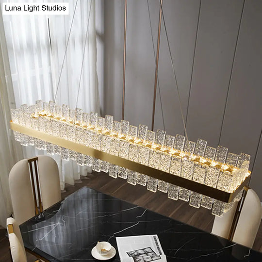 Modern Crystal Loop Pendant Light With Brass Finish And Led