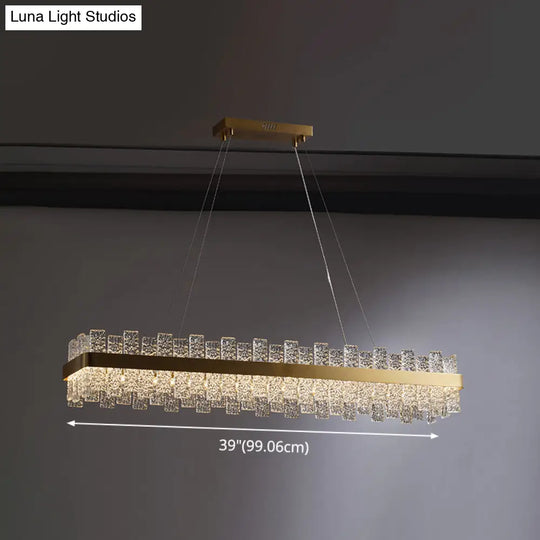 Modern Crystal Loop Pendant Light With Brass Finish And Led