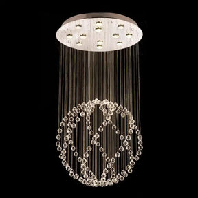 Modern Crystal Orb Flush Mount With 12-Head Design - Stainless Steel Ceiling Lamp Stainless-Steel