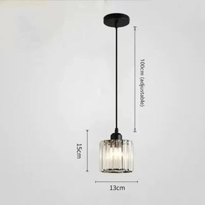 Modern Crystal Pendant Chandelier - Cylindrical Shape, Prismatic Crystals, Multi-Light Design Luna Light Studios