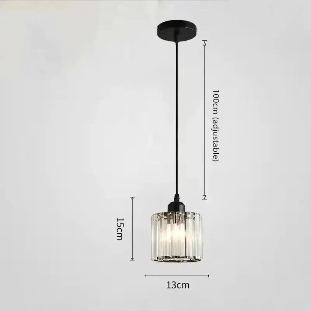 Modern Crystal Pendant Chandelier - Cylindrical Shape, Prismatic Crystals, Multi-Light Design Luna Light Studios