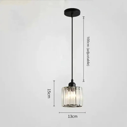 Modern Crystal Pendant Chandelier - Cylindrical Shape, Prismatic Crystals, Multi-Light Design Luna Light Studios