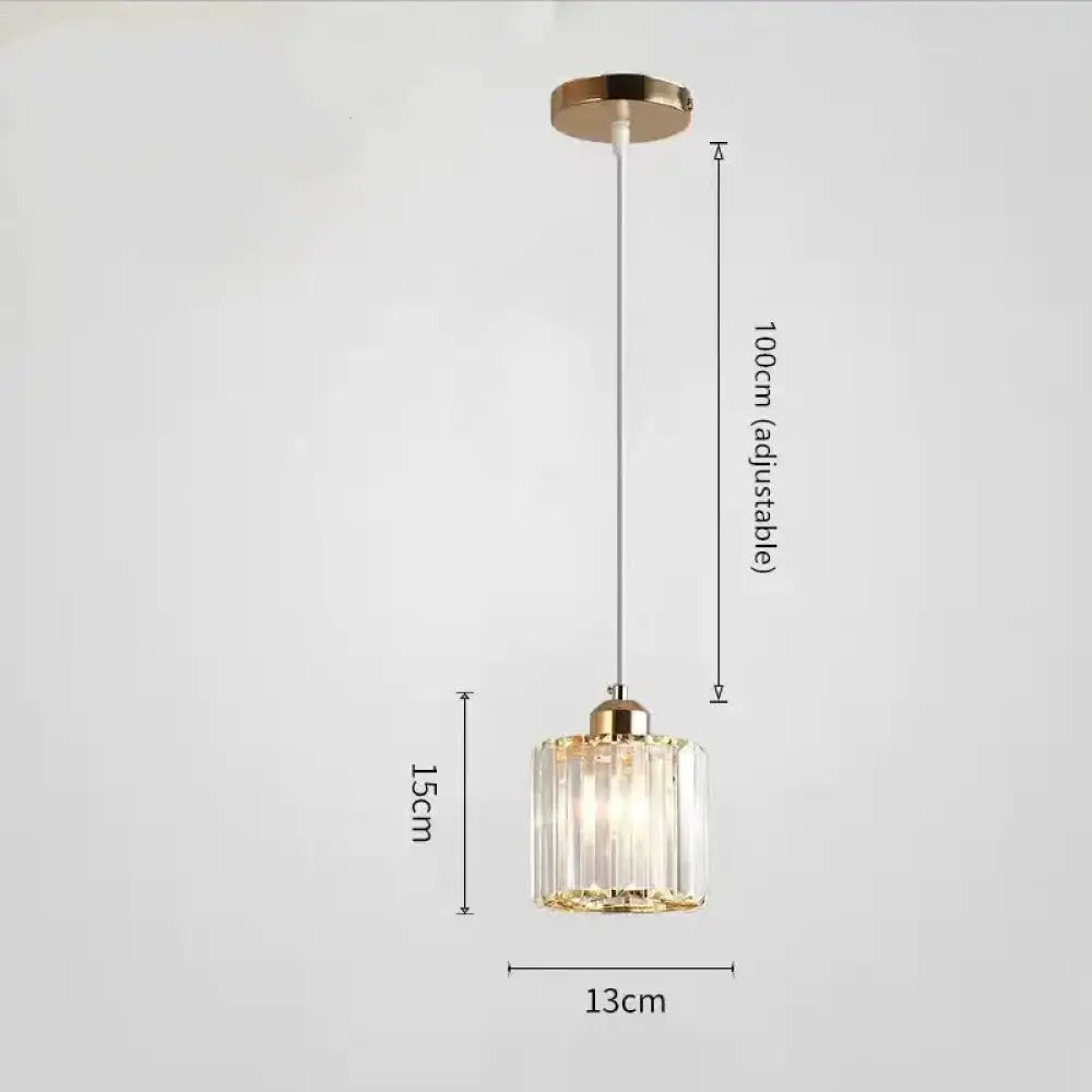 Modern Crystal Pendant Chandelier - Cylindrical Shape, Prismatic Crystals, Multi-Light Design Luna Light Studios