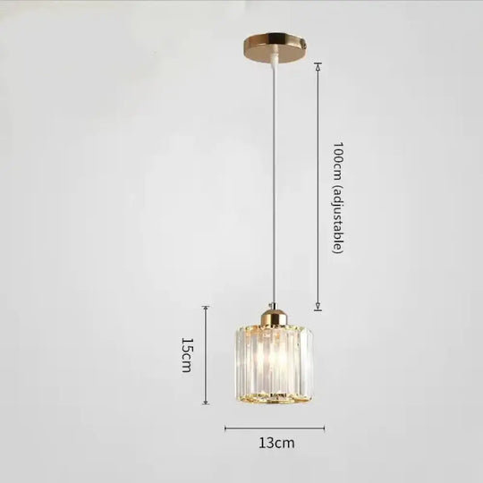 Modern Crystal Pendant Chandelier - Cylindrical Shape, Prismatic Crystals, Multi-Light Design Luna Light Studios