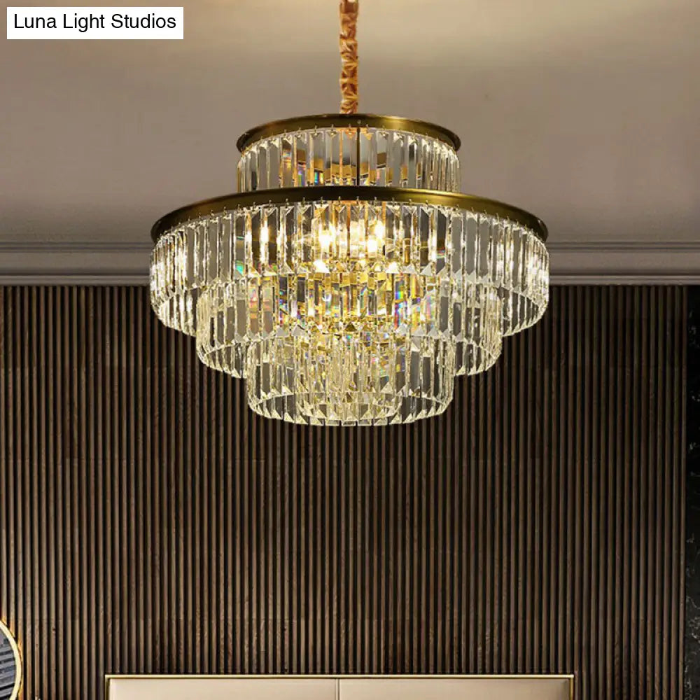 Modern Crystal Prism Pendant Light For Living Room