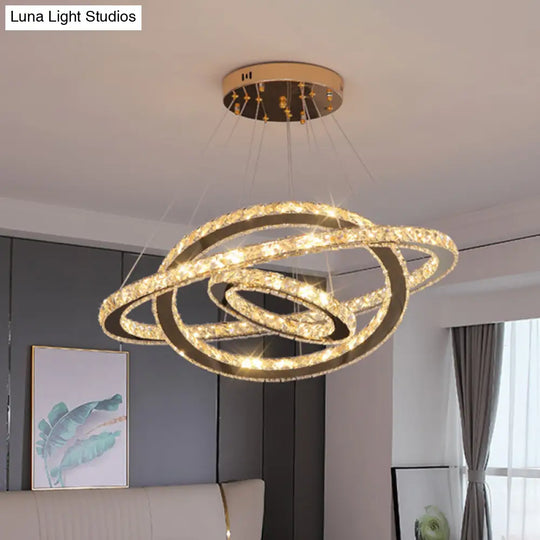 Modern Crystal Ring Pendant Light For Living Room
