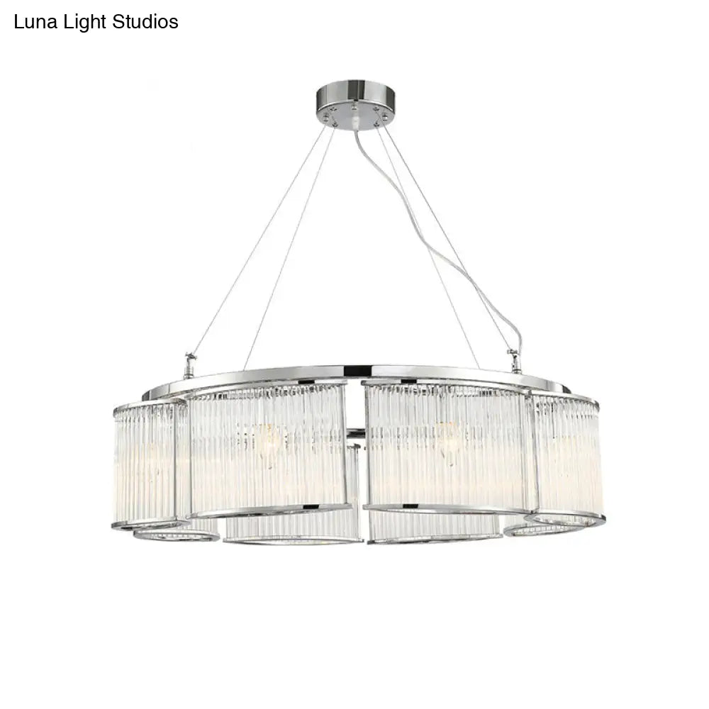 Modern Crystal Round Ceiling Chandelier - 29.5’/33.5’ Wide Chrome Pendant Light Fixture