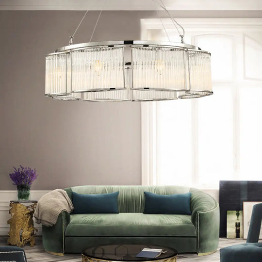 Modern Crystal Round Ceiling Chandelier - 29.5’/33.5’ Wide Chrome Pendant Light Fixture / 29.5’