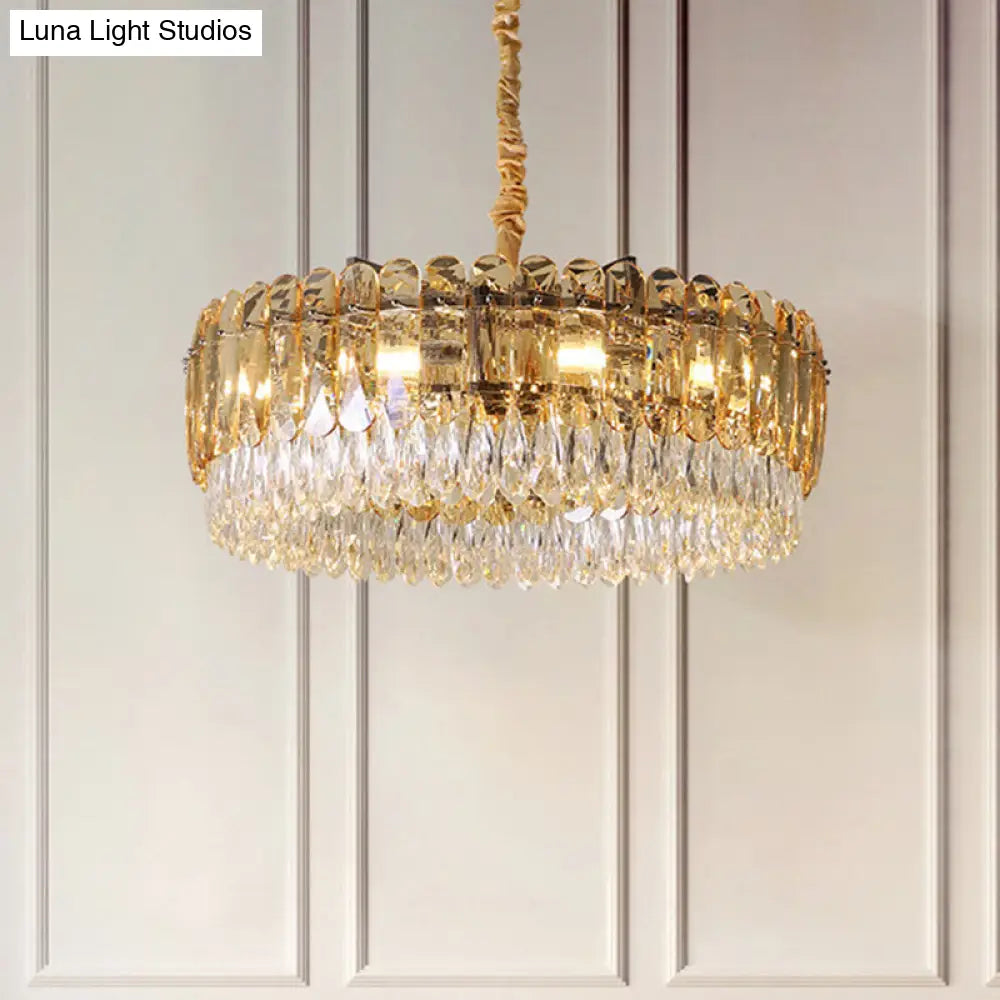 Modern Silver Crystal Chandelier Pendant Light 6/10 Heads For Bedroom Suspension 6 /