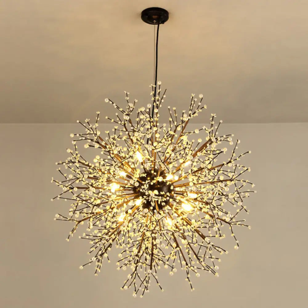 Modern Crystal Starburst Chandelier: 23.5’/31.5’ Wide 8/12 Lights White/Red And Green White / 23.5’