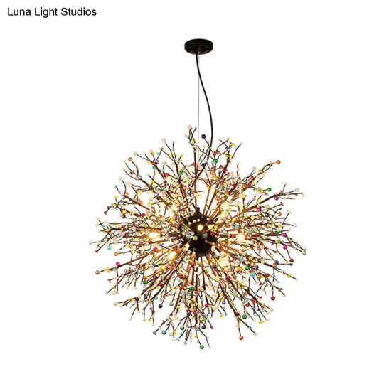 Modern Crystal Starburst Chandelier: 23.5’/31.5’ Wide 8/12 Lights White/Red And Green