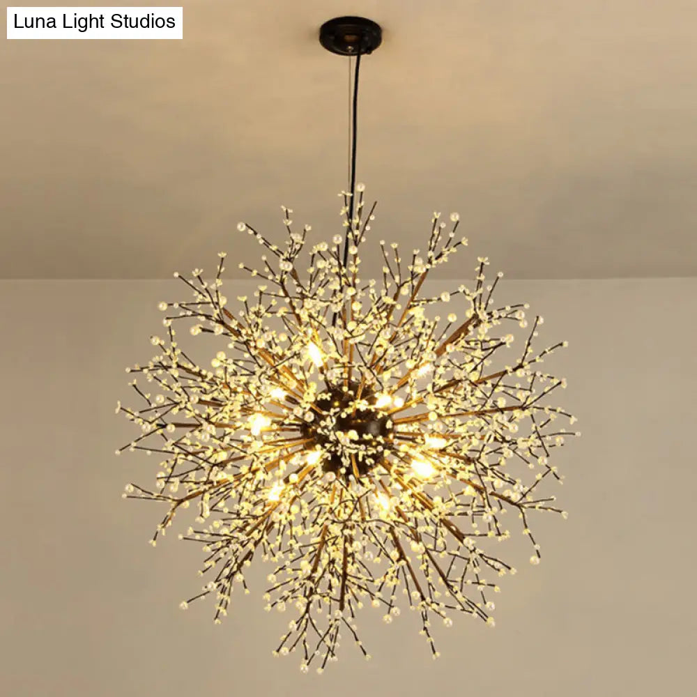 Modern Crystal Beaded Starburst Chandelier - 8/12 Lights White/Red & Green 23.5/31.5 Wide White /