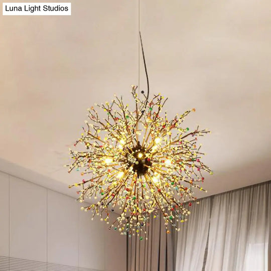 Modern Crystal Starburst Chandelier: 23.5’/31.5’ Wide 8/12 Lights White/Red And Green