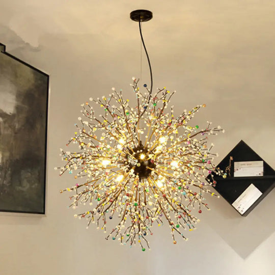 Modern Crystal Starburst Chandelier: 23.5’/31.5’ Wide 8/12 Lights White/Red And Green Red-Green