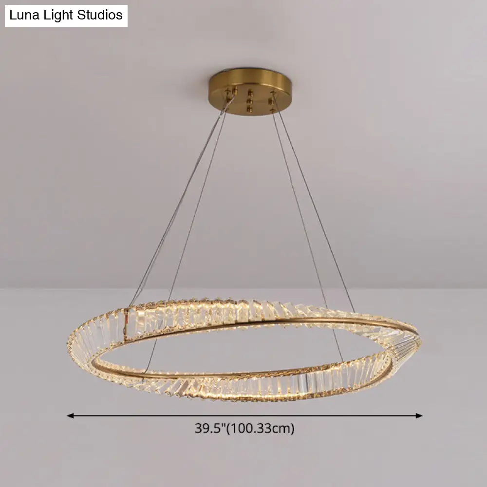 Modern Crystal Wave Chandelier Pendant For Living Room Ceiling