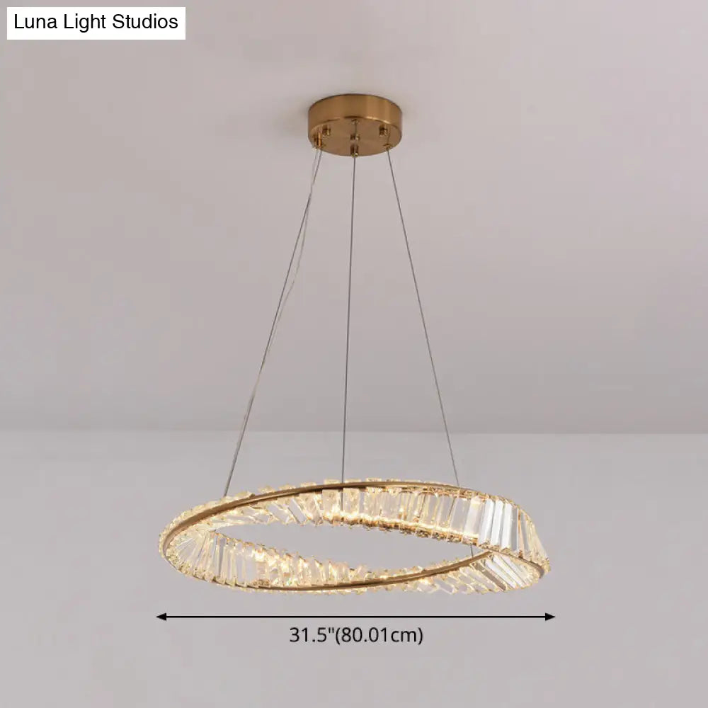 Modern Crystal Wave Chandelier Pendant For Living Room Ceiling