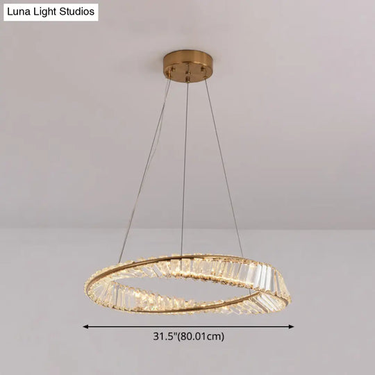 Modern Crystal Wave Chandelier Pendant For Living Room Ceiling