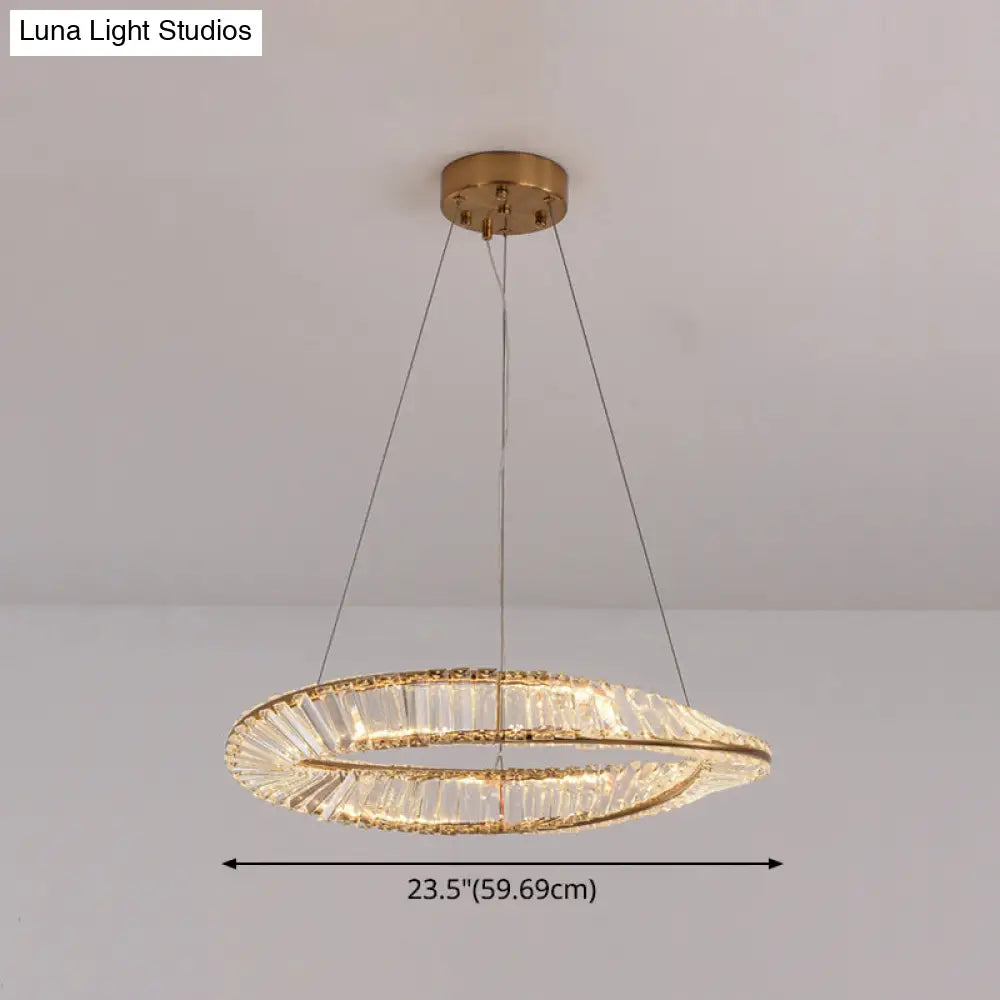 Modern Crystal Wave Chandelier Pendant For Living Room Ceiling