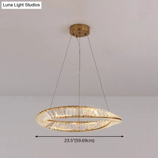 Modern Crystal Wave Chandelier Pendant For Living Room Ceiling