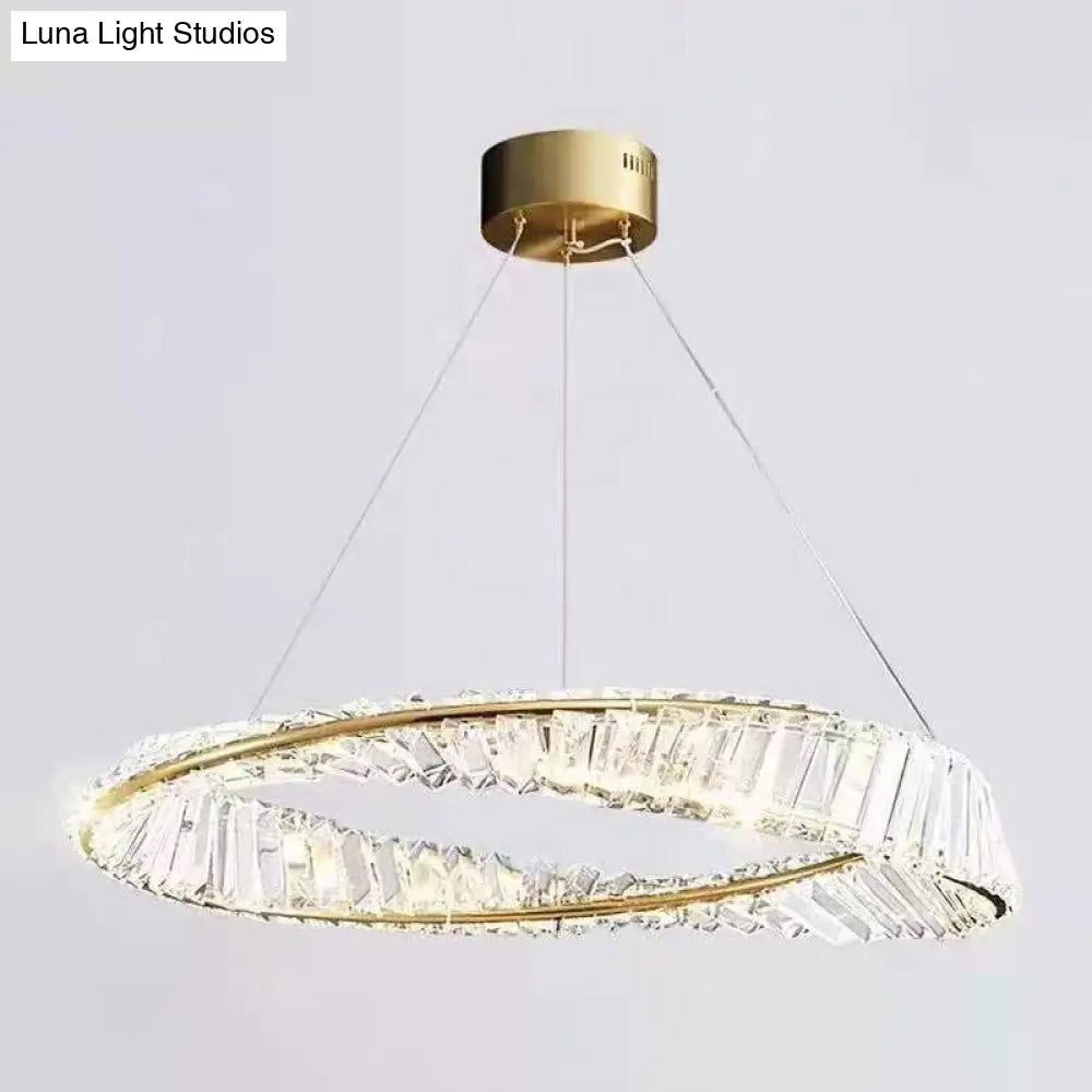 Modern Crystal Wave Chandelier Pendant For Living Room Ceiling