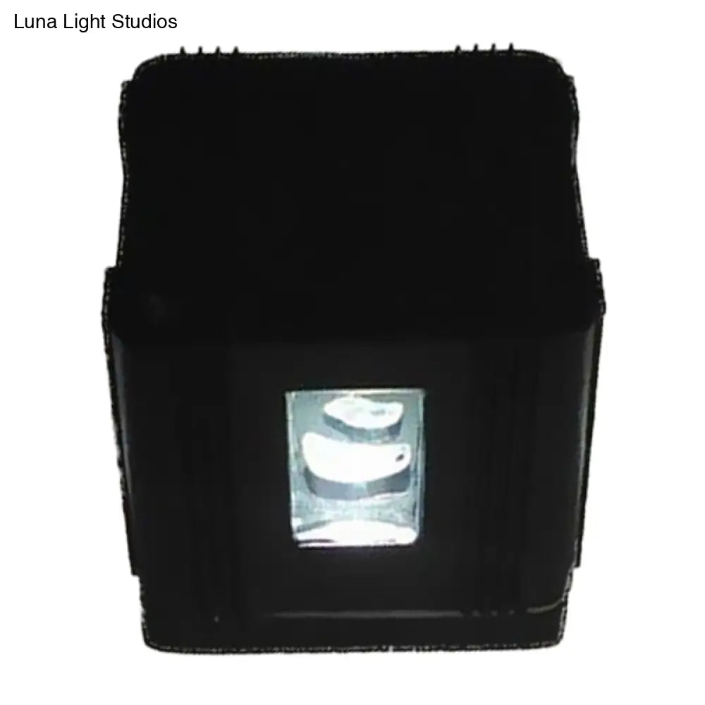 Modern Cubic Led Wall Lamp In Black With Colorful Light Options & Aluminum Finish