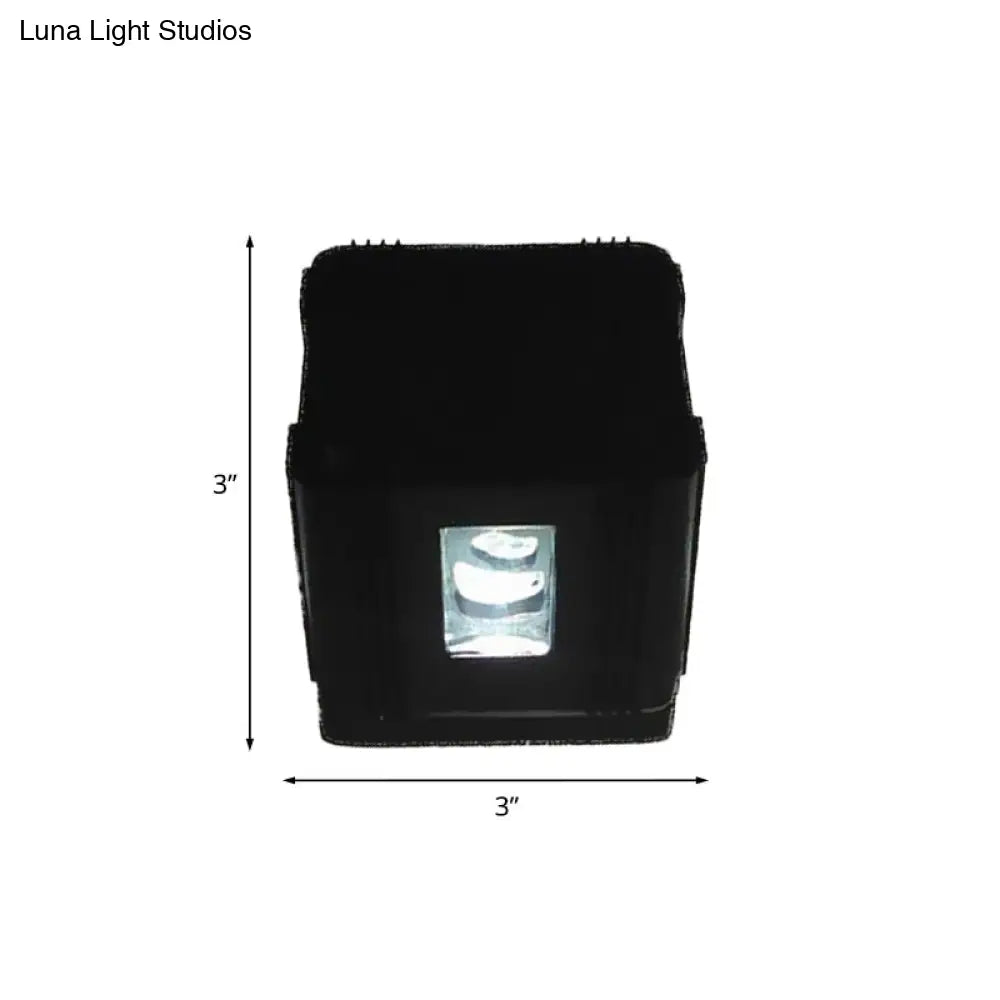 Modern Cubic Led Wall Lamp In Black With Colorful Light Options & Aluminum Finish