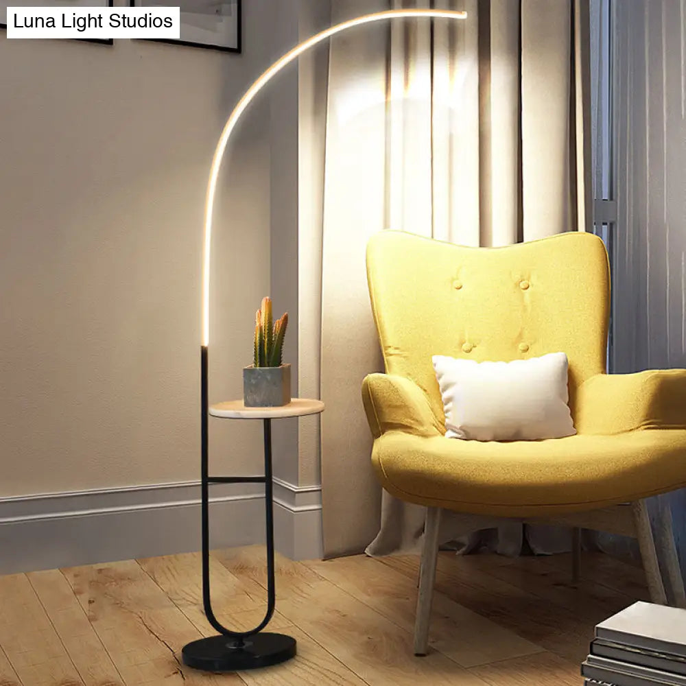 Modern Curve Standing Lamp - Metal Led 1 Head Living Room Floor Lighting