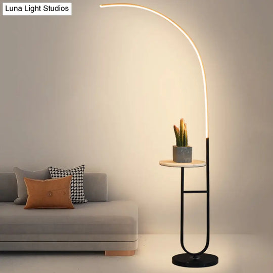 Modern Curve Standing Lamp - Metal Led 1 Head Living Room Floor Lighting