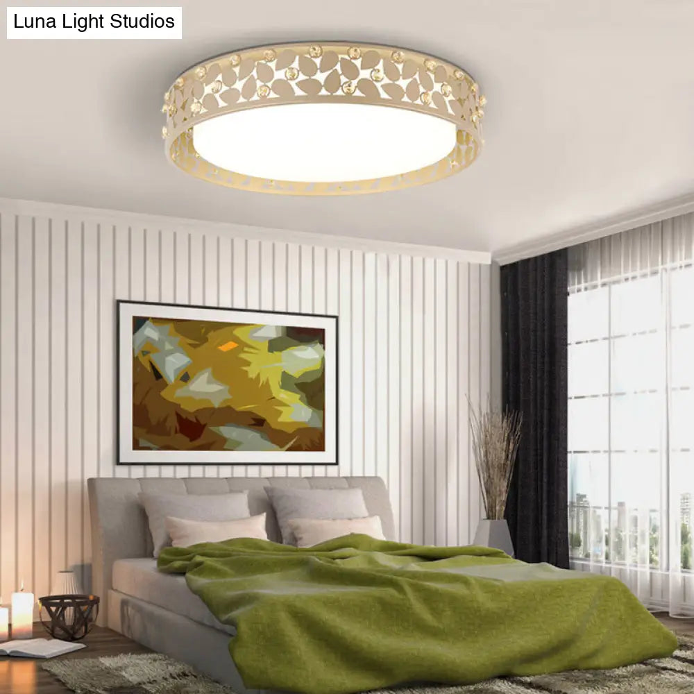 Modern Cylindrical Crystal Led Ceiling Light With Remote Dimming And Color Changing - Perfect For