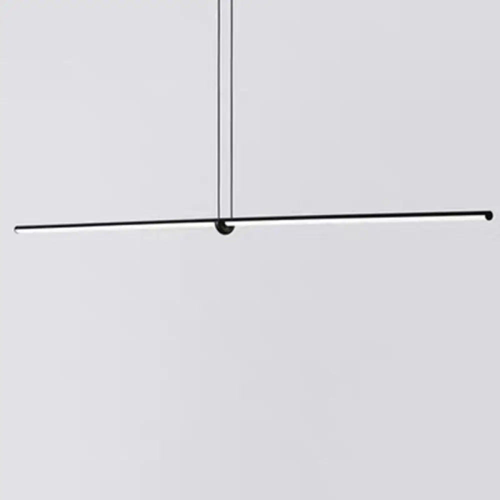 Modern Designer Line Art Pendant Ceiling Light With Led Island Lighting For Dining Room Black