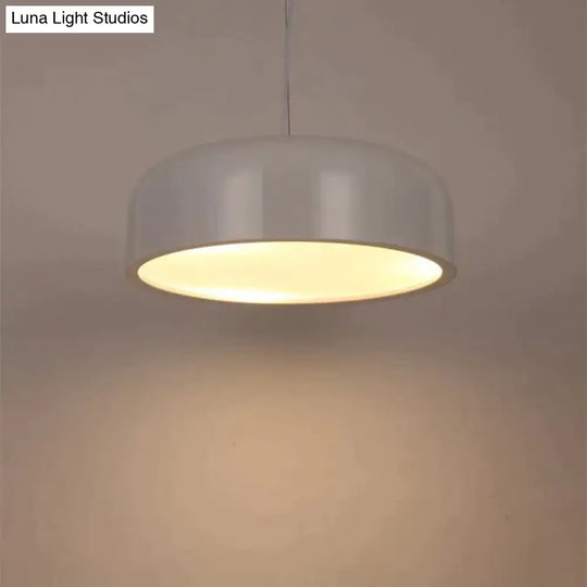 Modern Dia35/48/60Cm White/Black Lampshade Metal Pendant Lamp Round Simple Iron Loft Light With E27