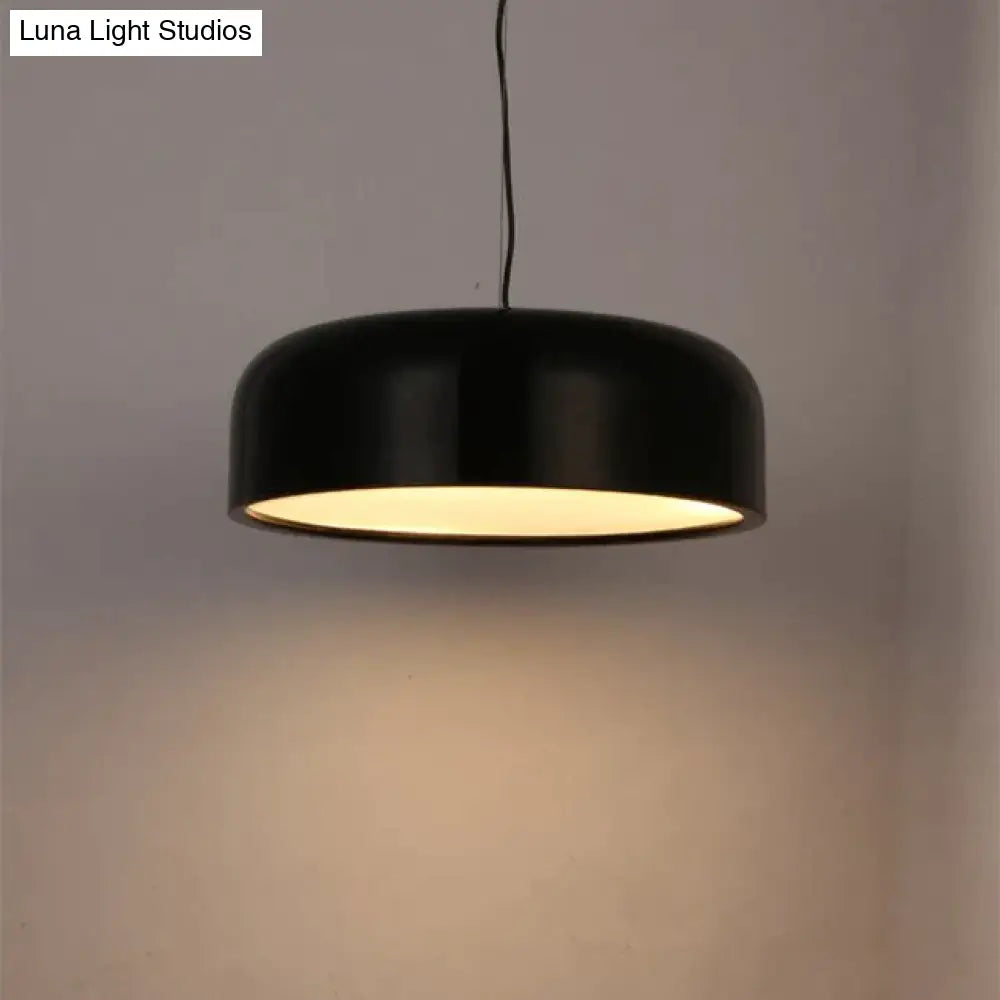 Modern Dia35/48/60Cm White/Black Lampshade Metal Pendant Lamp Round Simple Iron Loft Light With E27