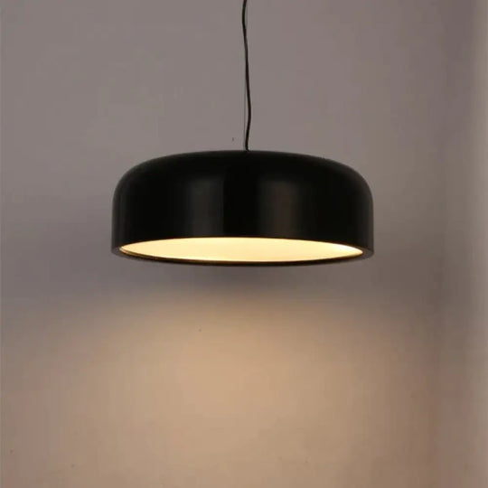 Modern Dia35/48/60Cm White/Black Lampshade Metal Pendant Lamp Round Simple Iron Loft Light With E27